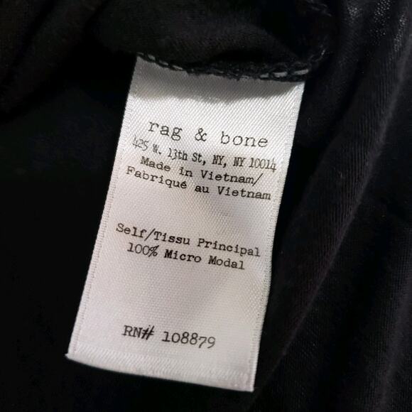 Rag & Bone JEAN Mens SIZE M Black Tank Top w/ Pocket Side Slits 100% Cotton FLAW - Picture 13 of 16